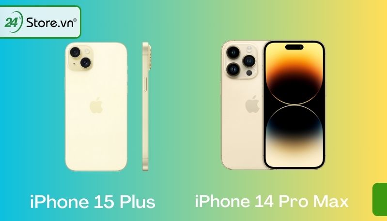 so sánh thiết kế iphone 15 plus và 14 pro max