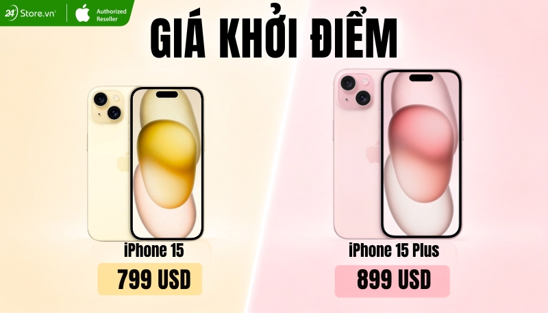 So sánh iPhone 15 và 15 Plus về giá bán