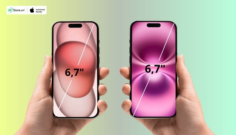 so sánh kích thước màn hình iphone 16 plus và iphone 15 plus
