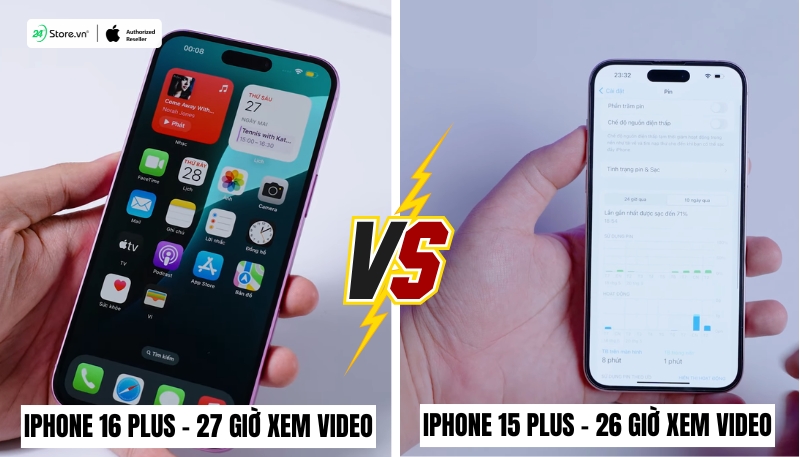 so sánh pin và sạc iphone 16 plus và iphone 15 plus