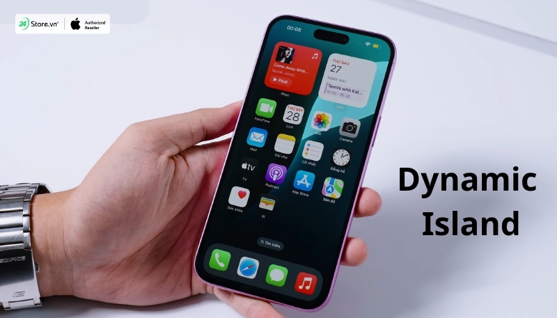 tính năng dynamic island iphone 16 plus và iphone 15 plus