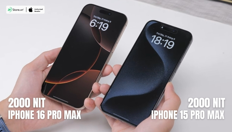 so sánh iphone 16 pro max và iphone 15 pro max về màn hình