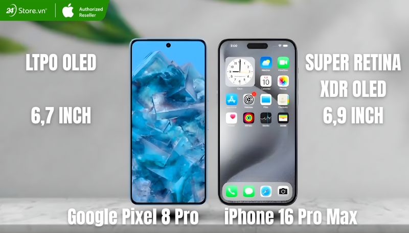 so sánh iPhone 16 Pro Max và Pixel 8 Pro