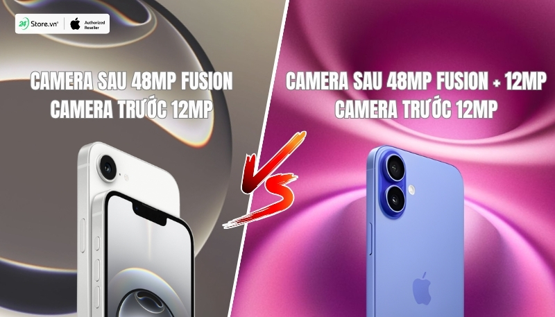 so sánh camera iphone 16e và iphone 16