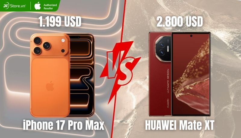 so sánh giá bán iPhone 17 Pro Max và Huawei Mate XT