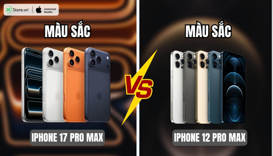 so sánh iPhone 17 Pro Max và iPhone 12 Pro Max màu sắc