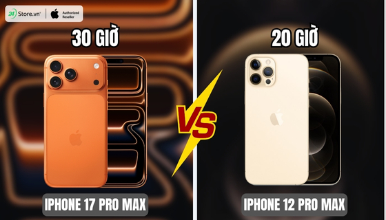 so sánh pin iPhone 12 Pro Max và iPhone 17 Pro Max