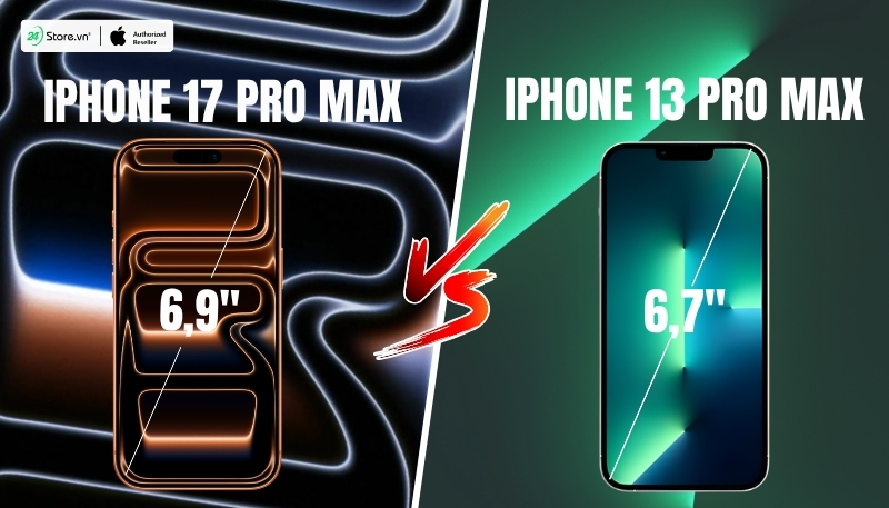 so sánh màn hình iphone 17 pro max và iphone 13 pro max