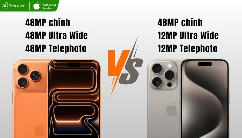 So sánh iPhone 17 Pro Max và iPhone 15 Pro Max về camera