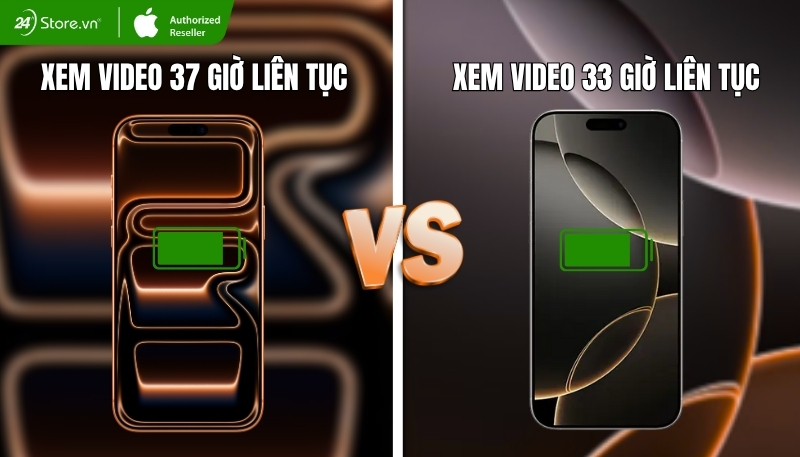 So sánh iPhone 17 Pro Max và iPhone 16 Pro Max pin