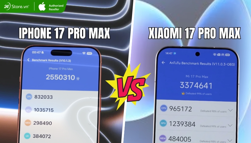 So sánh hiệu năng iPhone 17 Pro Max và Xiaomi 17 Pro Max