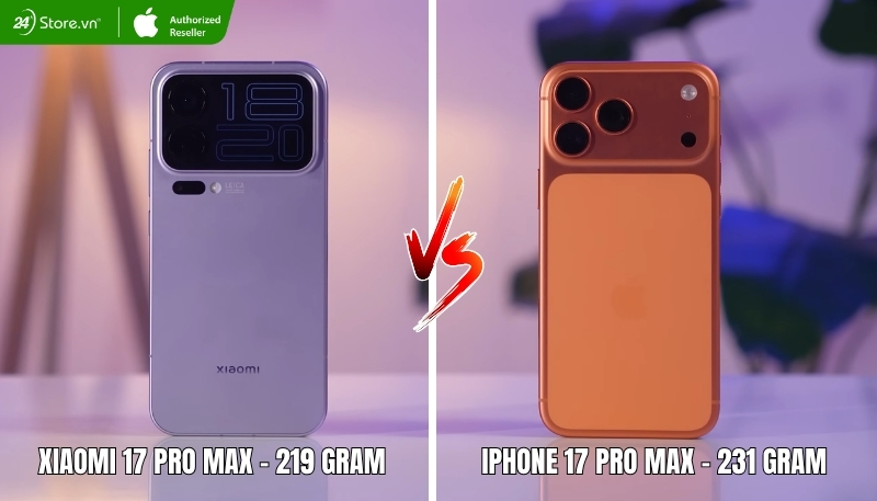 So sánh thiết kế iPhone 17 Pro Max và Xiaomi 17 Pro Max