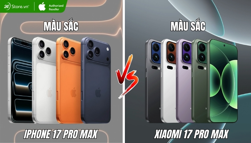 Thiết kế iPhone 17 Pro Max và Xiaomi 17 Pro Max