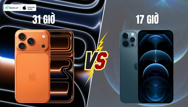 so sánh pin và sạc iphone 17 pro và iphone 12 pro