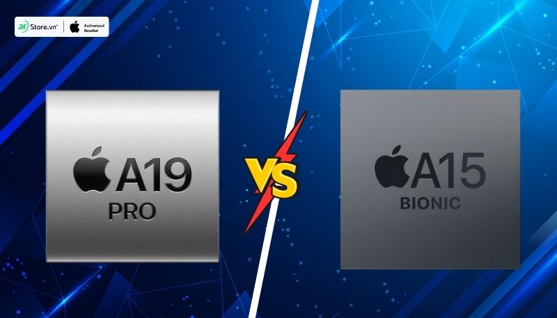 so sánh hiệu năng chip a19 pro và chip a15 bionic