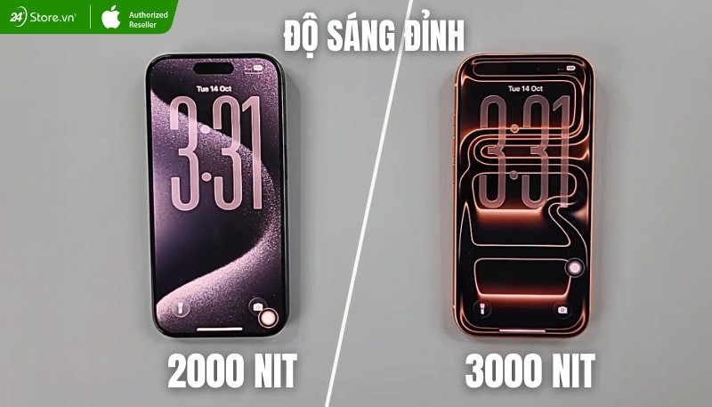 so sánh iphone 17 pro và iphone 15 pro về màn hình