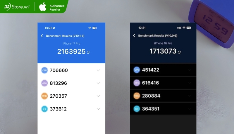 Hiệu năng iPhone 17 Pro và iPhone 16 Pro