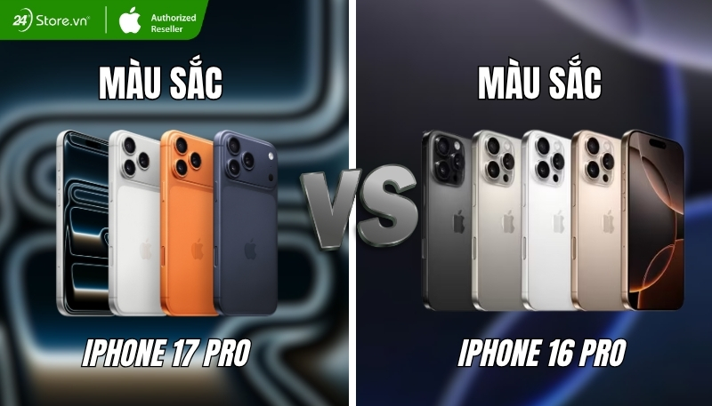 So sánh màu sắc iPhone 17 Pro và iPhone 16 Pro
