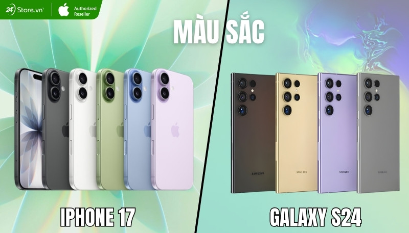 so sánh iphone 17 và galaxy s24 về thiết kế