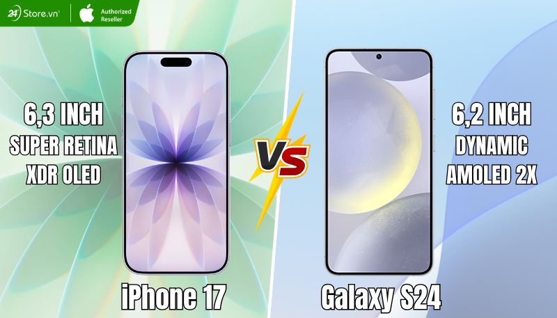 so sánh màn hình iPhone 17 và Galaxy S24