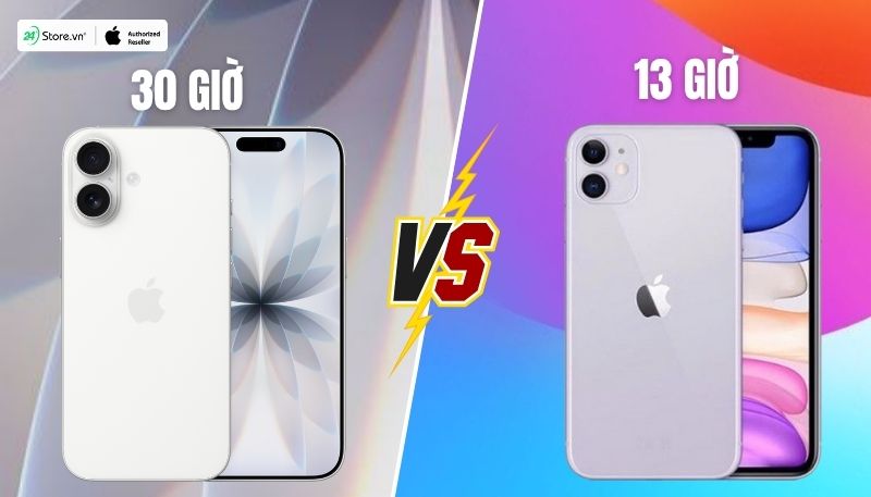 so sánh pin và sạc iphone 11 và iphone 17