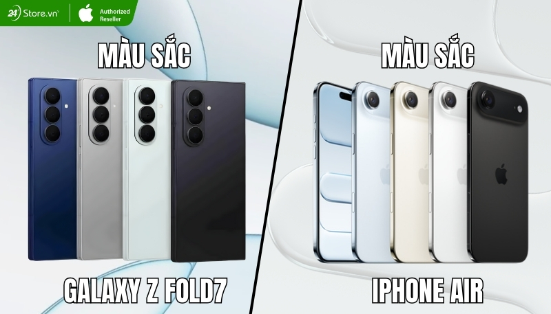 so sánh thiết kế galaxy z fold7 và iphone air 