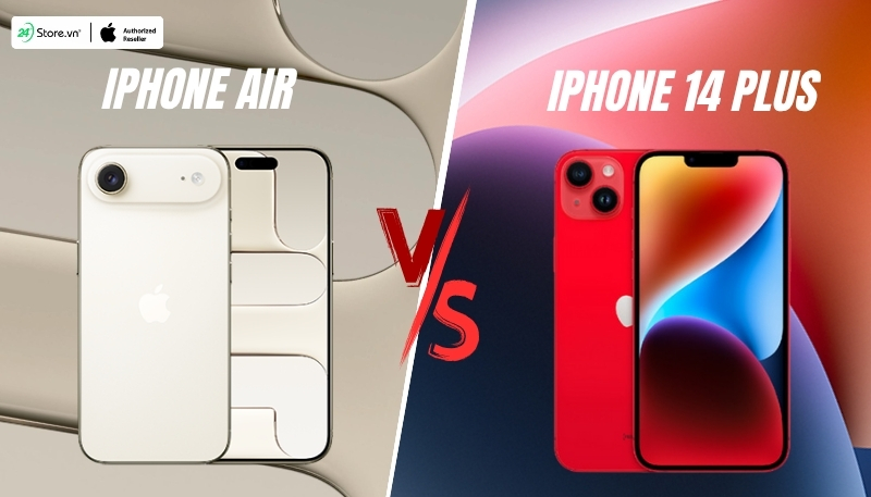 so sánh giá bán iphone air và 14 plus