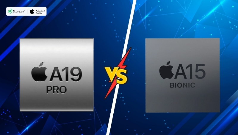 so sánh hiệu năng chip a19 pro và chip a15 bionic