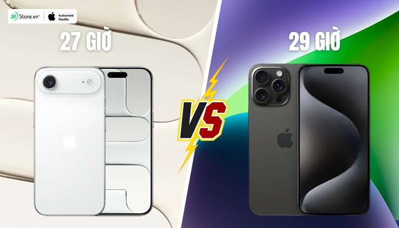 so sánh pin và sạc iphone air và iphone 15 pro max