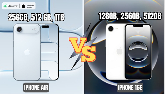 so sánh bộ nhớ iPhone 16e và iPhone Air