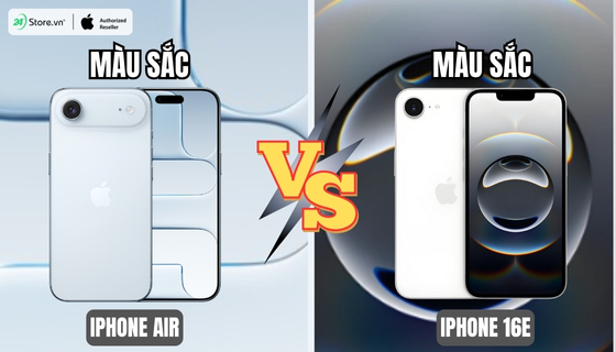 so sánh iPhone Air và iPhone 16e màu sắc
