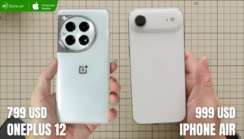 so sánh giá bán iphone air và oneplus12