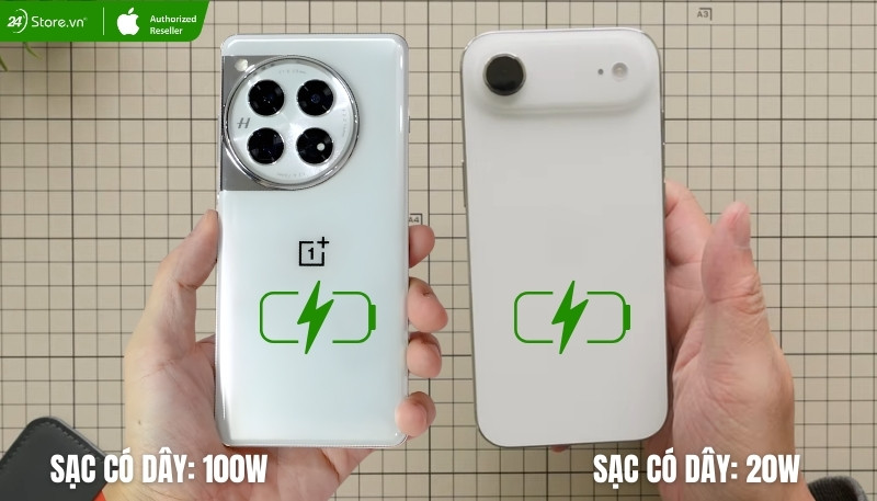 so sánh sạc của iphone air và oneplus 12