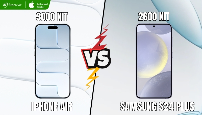so sánh màn hình iphone air và samsung s24 plus