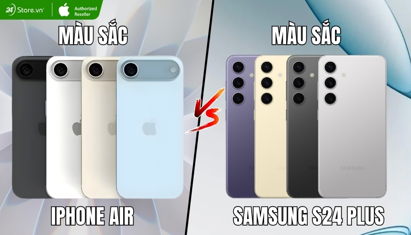 thiết kế iphone air và samsung s24 pluss