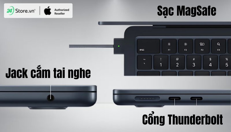 so sánh macbook air m3 và m2 về cổng kết nối