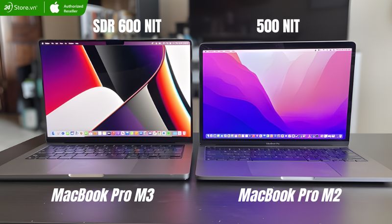 so sánh màn hình MacBook Pro M2 và M3