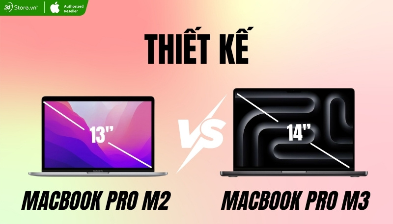 so sánh thiết kế macbook pro m2 và m3