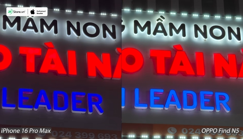 so sánh ảnh chụp bằng oppo find n5 và iphone 16 pro max