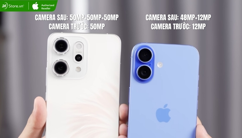 so sánh camera renro14 pro và iphone 16