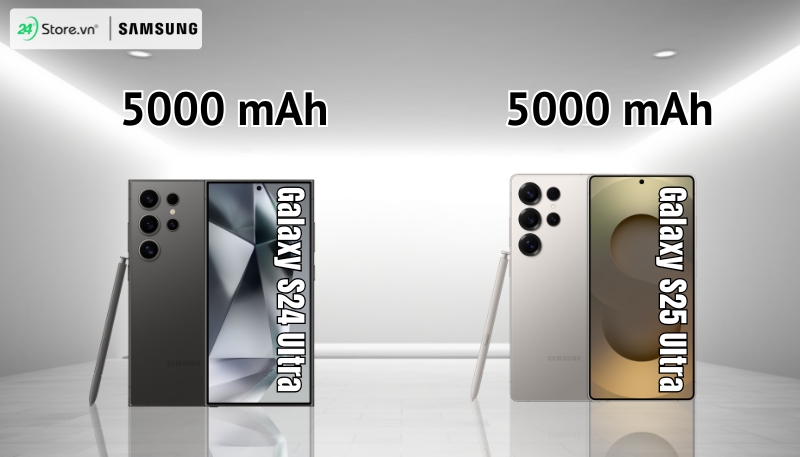 so sánh samsung galaxy s25 ultra và s24 ultra về pin và sạc