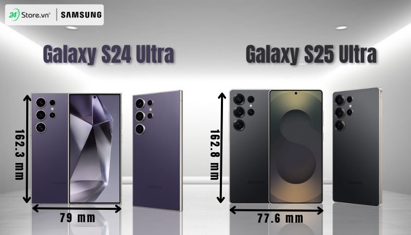 So sánh Samsung Galaxy S25 Ultra và S24 Ultra về thiết kế
