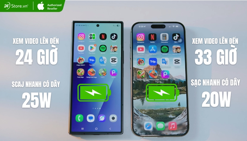 So sánh pin và sạc Galaxy Z Fold7 và iPhone 16 Pro Max