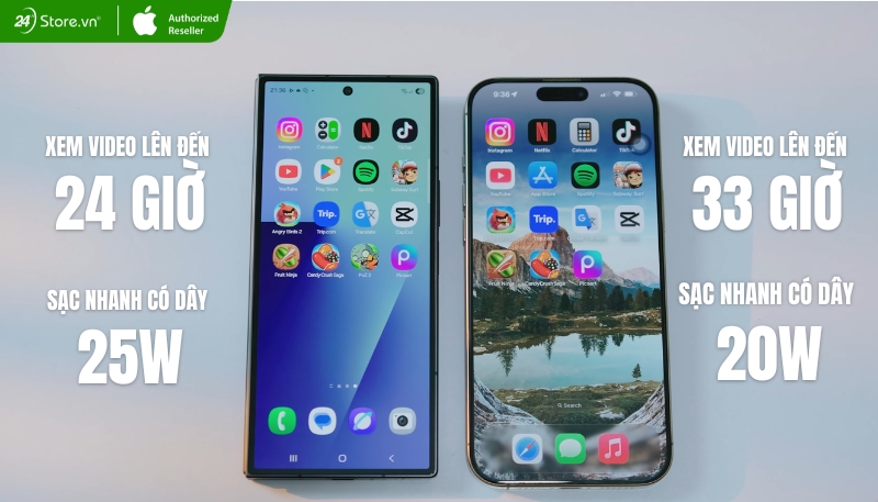 so sánh pin và sạc iphone 16 pro max và galaxy z fold7