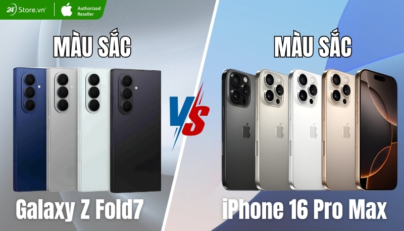 So sánh thiết kế Galaxy Z Fold7 và iPhone 16 Pro Max