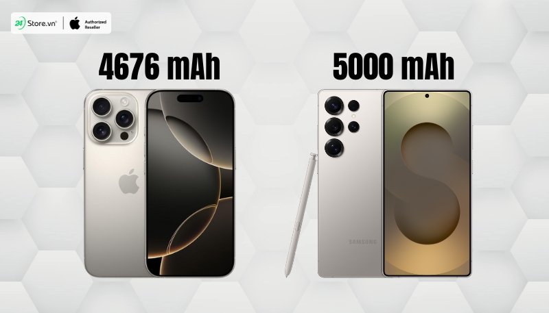 So sánh Samsung S25 Ultra và iPhone 16 Pro Max về pin và sạc