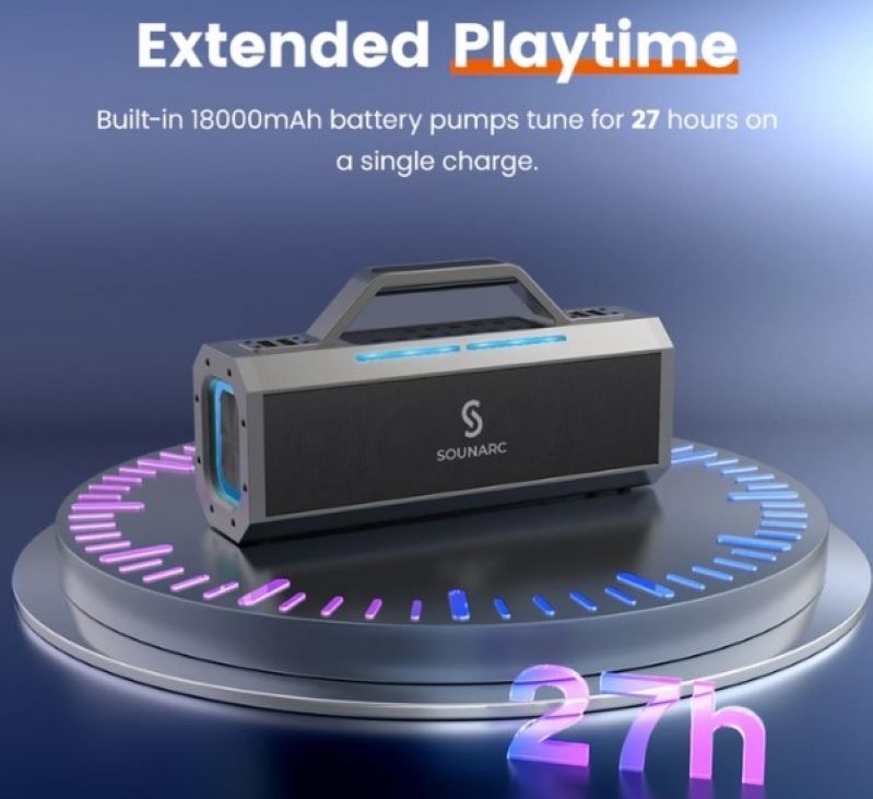 Loa SOUNARC K1 Karaoke Party Speaker kháng nước IPX6 Thời gian sử dụng lâu dài