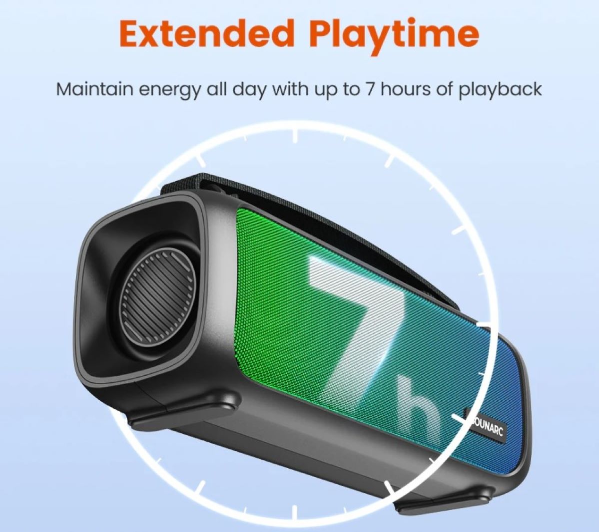 Loa Bluetooth Sounarc P3 Dung lượng pin bền bỉ