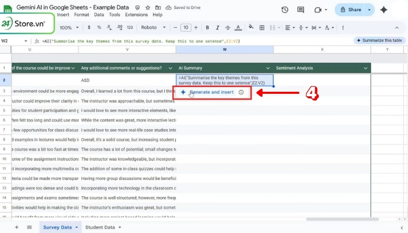 mẹo dùng hàm ai trong google sheet