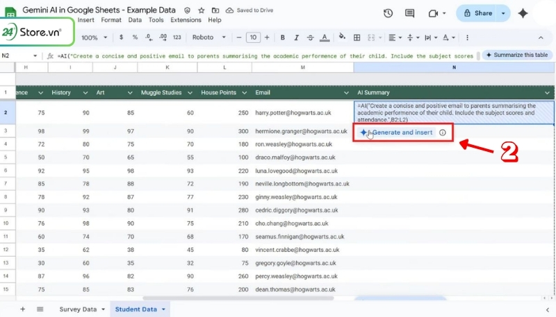 sử dụng hàm ai trong google sheet để làm gì